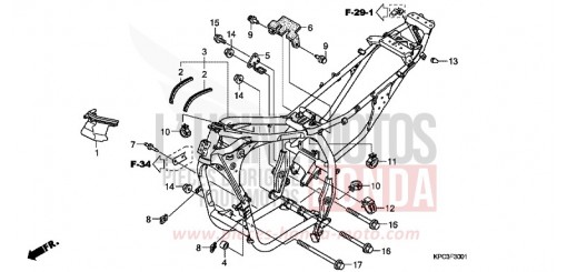 CARROSSERIE DE CHASSIS (XL125V7/8) XL125V8 de 2008